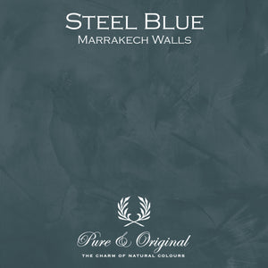 Steel Blue-Marrakech Lime Plaster by Pure & Original, sold by Cara Conkle Decorative Finishes